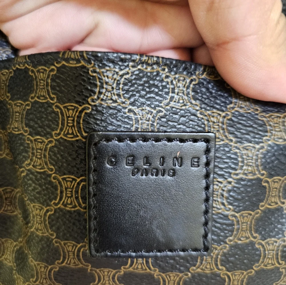 ❤🎉HOST PICK🎉❤️Rare Celine black&brown macadam triumph pvc boston travel MC98/1 - Picture 8 of 17